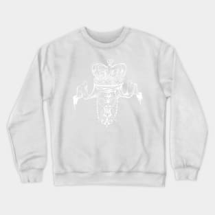 skull and crown crest in white Crewneck Sweatshirt